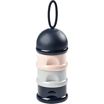 Immagine di BÉABA Contenitore Dosatore di Latte in Polvere, Impilabile, 3 Scomparti, 100% Ermetico, Utilizzo Evolutivo: Si Trasforma un per Merenda, Blu/Grigio/Rosa