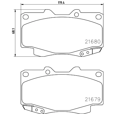 Immagine di HELLA 8DB 355 013 481 Kit pastiglie freno con segnalatore acustico usura TOYOTA: HILUX 3 Pick up, Pritsche/Fahrgestell (KUN1, TGN3, TGN2, TGN1