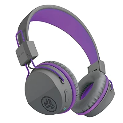 Immagine di JLab JBuddies Cuffie per Bambini senza filo, Bluetooth Bambini, Durata della Batteria di 24 ore, Wireless over ear con Limitatore Volume, Isolamento Acustico e Microfono, Viola