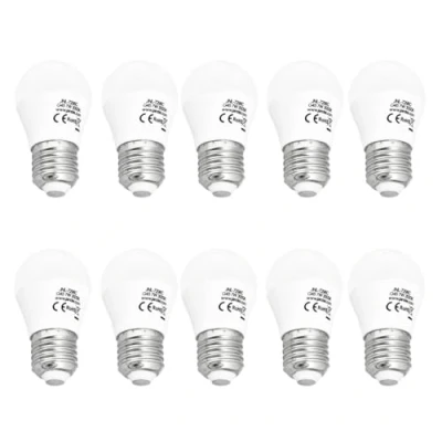Immagine di JANDEI Confezione da 10 lampadine LED mini G45, attacco E27, 7W per lampade soffitto, sistemi di illuminazione, Natale, applique decorative, tavolo, ufficio, (Bianco Caldo 3000K)