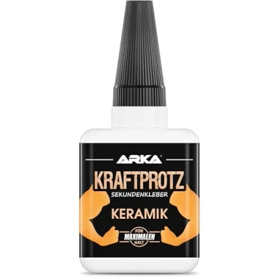 Immagine di ARKA KRAFTPROTZ ceramica 50 g colla istantanea extra forte trasparente per Super liquida Resistente all&#039;acqua Ideale ceramica, terracotta e porcellana