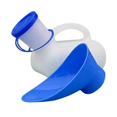 Immagine di Bottiglia per orinatoio uomo e donna, 1000 ml, portatile, con maniglia il trasporto, viaggi, campeggio, attività all&#039;aperto, toilette mobile uomini, donne bambini