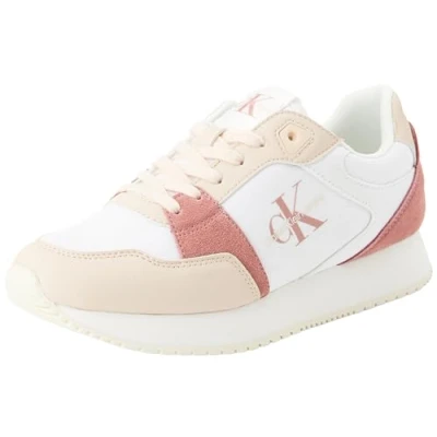 Immagine di Calvin Klein Jeans Runner Low Lace Mix ML BTW YW0YW01436, Sneaker da Corsa Donna, Bianco (Bright White/Whisper Pink), 39 EU