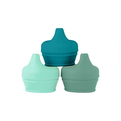 Immagine di Boon Beccuccio universale in silicone Sippy Coperchi Multi (3pk), verde