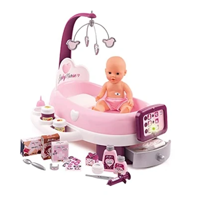 Immagine di Smoby Baby Nurse Nursery Elettronica con Bambola Inclusa e 24 Accessori