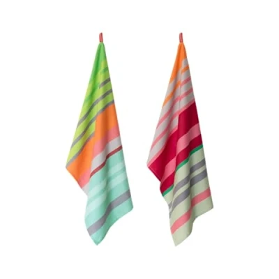 Immagine di Remember Set di 2 strofinacci in 100% cotone, extra assorbenti e privi pelucchi, dal design colorato, per l&#039;uso quotidiano (50 x 70)