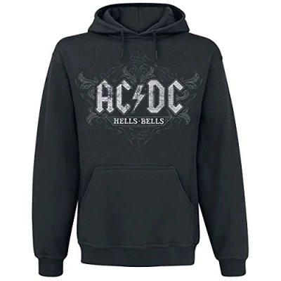Immagine di AC/DC Hells Bells Uomo Felpa con Cappuccio Nero L 80% Cotone, 20% Poliestere Regular