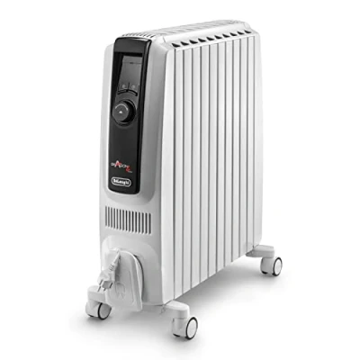 Immagine di De&#039;Longhi Dragon 4 Pro TRDX41025E Radiatore classico a olio con 3 livelli di potenza, timer 24 ore, funzione antigelo ed ecologica, termostato sicurezza, 2500 Watt, colore: bianco