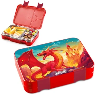 Immagine di Jarlson® Lunch Box Bambini Bento con 6 Scomparti Porta Pranzo Senza BPA per la Scuola e l&#039;asilo 850ml