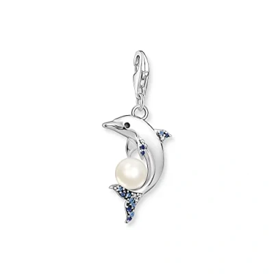 Immagine di Thomas Sabo 1889 664 7 dimensioni: 16,5 mm, 32,6 32,6mm, Argento sterling, Zirconia cubica, Ciondolo a forma di delfino con perla
