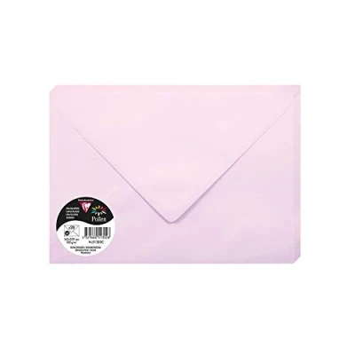 Immagine di Clairefontaine 51302C Pacco da 20 Buste gommate Formato C5 (16,2x22,9cm) 120g/m² Colore rosa confetto Inviti Eventi e Corrispondenza Gamma Pollen Carta Premium Liscia