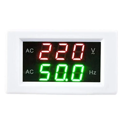Immagine di misuratore di frequenza tensione, generatore doppio display LED Strumento test del voltmetro digitale AC(White)