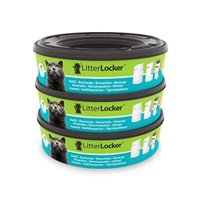 Immagine di LitterLocker Confezione da 3 ricariche Rotonde di Pellicola in plastica per Gatto, 17 x 15 cm, Colore: Verde