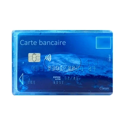 Immagine di Color pop® Custodia rigida schermata, 1 carta di credito, anti hosting (anti RFID), fabbricazione francese, protezione dei dati bancarii, 6 x 9 cm