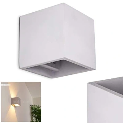 Immagine di lampada da parete Braslo in cemento grigio, moderna con effetto luce, rettangolare, 1 attacco G9, interna up &amp; down, senza lampadina/e