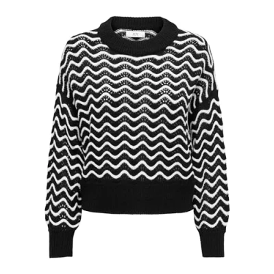 Immagine di JDY Jdyrita Short Structure Maglione, Donna, Taglia: Small, Black/cloud dancer