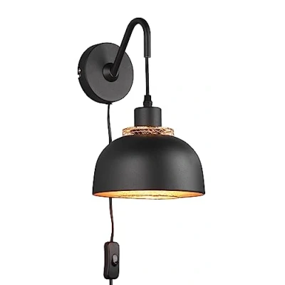 Immagine di Reality, Applique, Punch 1xE27, max.40,0 W Finitura: Metallo, nero opaco L:18,0cm, A:30,0cm, P:24,0cm Interrutore,Montaggio a parete,IP20,Senza illuminante,FLEXConnect