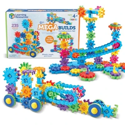 Immagine di Learning Resources Mega costruzioni Gears Gears, Set da costruzione basato sulle attività STEM, 235 pezzi, Dai 4 anni in avanti