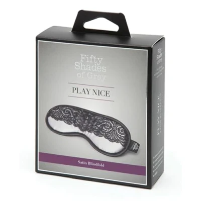 Immagine di Maschera in Pizzo e Raso Play Nice Nera &amp; Argento