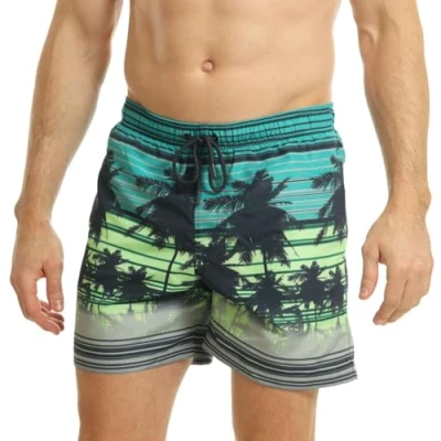 Immagine di Ript Performance Uomo Essentials Pantaloncini da bagno a rapida asciugatura con protezione solare UV 50, Lime/Blu, L