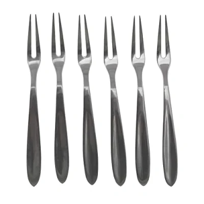 Immagine di Fackelmann Set 6 forchettine per Pesce e lumache in Acciaio Inox 12,5cm, Legno, (Colore: Argento), quantità: 1 Pezzo