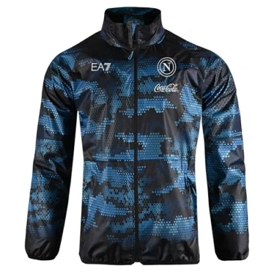 Immagine di SSC Napoli Giacca Antivento Azzurro, EA7 Prodotto Ufficiale, Softshell Calcio 2024/2025 L
