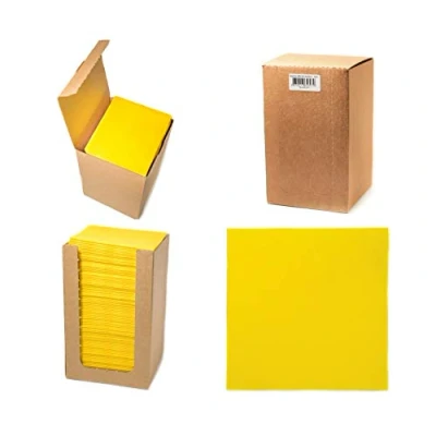 Immagine di Alvotex Chic Airlaid 100 tovaglioli da cocktail, pieghe a 1/4, usa e getta, colore giallo, 20 x cm