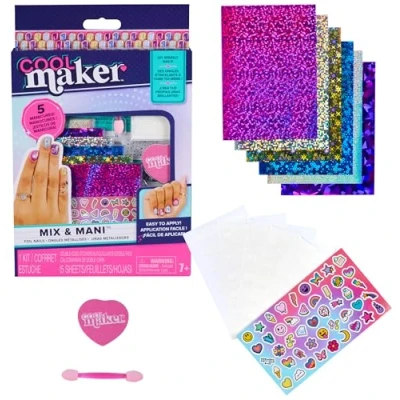 Immagine di Cool Maker, Go Glam, Kit Unghie Laminate con 6 Fogli di lamine Luccicanti e Adesivi per 5 Manicure Fai da Te, Giocattoli creativi Bambine dai 7 Anni in su
