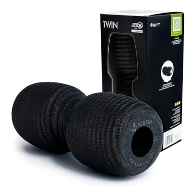Immagine di BLACKROLL TWIN Rullo fasciale con foro per alleviare la colonna vertebrale. massaggiante originale allenamento durezza media, in polipropilene, nero