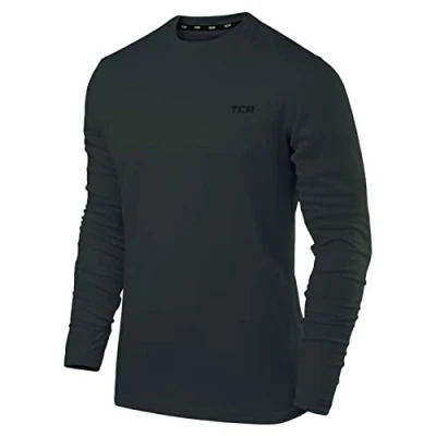 Immagine di TCA Element Maglia Uomo da Corsa a Manica Lunga Traspirante Maniche Lunghe con Tecnologia Quickdry Verde Scuro, S