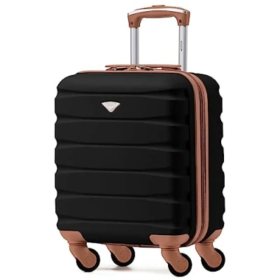 Immagine di Flight Knight Set di 2 Valigie Rigide in ABS Leggere a 4 Ruote Bagaglio Mano Da Cabina Approvato per Compagnie Aeree Come BA E Dimensioni Massime Easyjet Borsa Grande 56x45x25cm