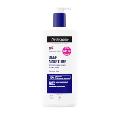 Immagine di Neutrogena Formula norvegese Deep Moisture lozione per il corpo ad assorbimento immediato (400 ml) una maggiore idratazione in caso di pelle secca