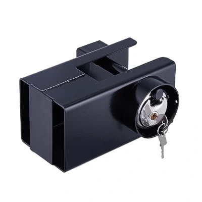 Immagine di Relaxdays Lucchetto Antifurto Rimorchio, Serratura per Ganci e Attacchi Comuni, Protezione Sicurezza Carrello Auto, Nero, Acciaio, 11 x 16 21,5 cm