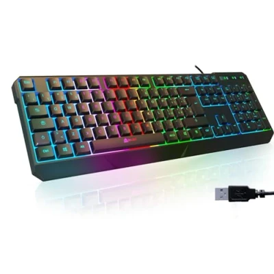 Immagine di KLIM Chroma Tastiera Italiana per Gaming USB Nuova Versione 2023 Colori da Videogioco e Retroilluminata Gioco Videogame, PC PS4 PS5 Windows, Mac Nero