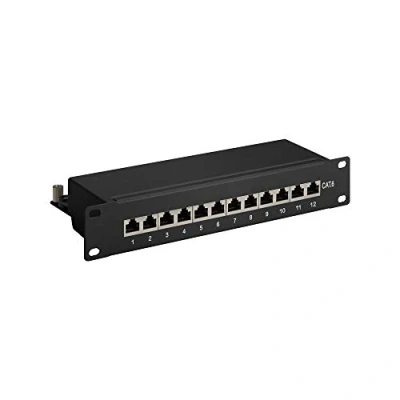 Immagine di Goobay 93793 CAT 6 25.4cm Patch Panel, 12 Porte, Nero