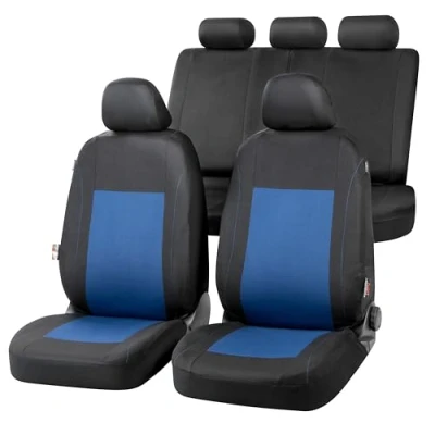 Immagine di Walser Coprisedili Auto Sandray Complete Set, universali Blu Nero, in Poliestere 13307