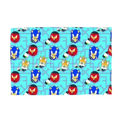 Immagine di Character World Sonic Prime Coperta ufficiale in pile super morbida, design the Hedgehog, calda e morbida al tatto perfetta per casa, camera da letto, pigiama party campeggio