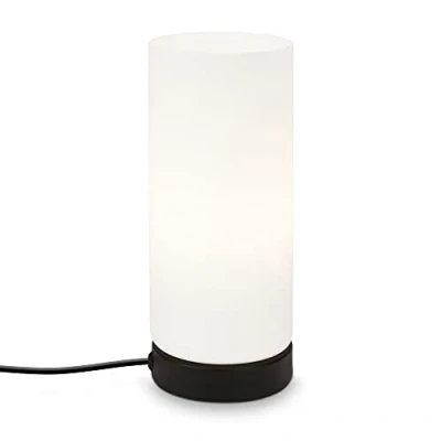 Immagine di BRILONER lampada da tavolo con interruttore sul cavo, abat jour, comodino, 1 x E14, max. 25 Watt, colore: Bianco/Nero, 100 250 mm (DxH)