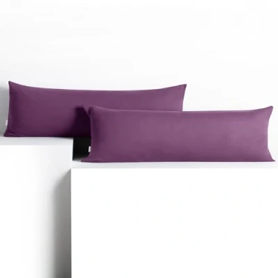 Immagine di DecoKing 2 federe 40 x 200 cm, in cotone, con chiusura lampo, colore: prugna, ambra