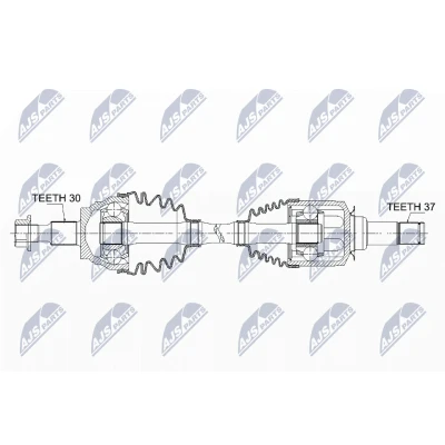 Immagine di NTY NPW ME 047 Albero motore / Semiasse Assale anteriore Sx, anteriore, Dx 665 Trasmissione automatica