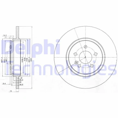 Immagine di DELPHI BG3728 Disco freno 331 14 5 pieno Oleato non trattato senza cuscinetto ruota, anello sensore ABS MERCEDES BENZ: Classe ML