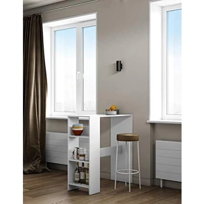 Immagine di Temahome Tavolo da Bar Gavarnie, Particle Board, Bianco (White), 94 x 40 101 cm