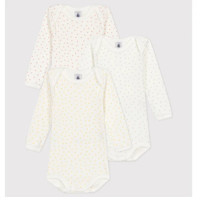 Immagine di Petit Bateau BABY Unisex 3 PACK Body white/multucoloured per bambini, Taglia: 74, White/multu coloured