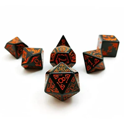 Immagine di Bescon Halloween Polyhedral Dice 7pcs Set, RPG Set d4 d6 d8 d10 d12 d20 d% of 7 DnD