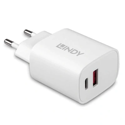 Immagine di LINDY 20W USB Typ A &amp; C Charger Caricatore 20 W Ambiente interno Num. uscite: 2 x A, C®