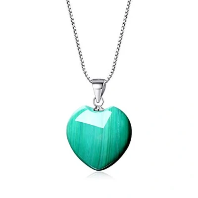 Immagine di COAI Collana da Donna in Argento 925 con Ciondolo Cuore Malachite