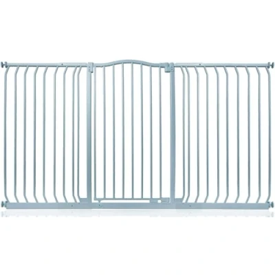 Immagine di Safetots Cancelletto di Sicurezza Extra Alto con Cima Curva, 170cm 179cm, Grigio Opaco, 100cm in Altezza, Montaggio a Pressione per Scale,Barriera