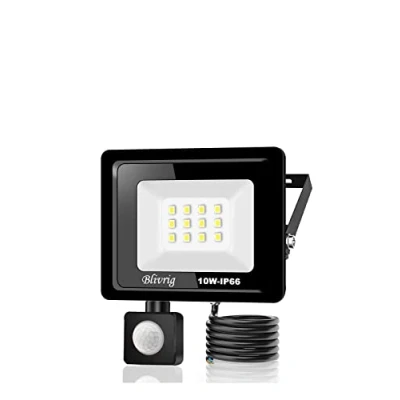 Immagine di Blivrig 10 W proiettore a LED, rilevatore di movimento, 1000 lm, LED per esterni, con sensore bianco caldo (3000 K) impermeabile IP66, esterno sicurezza, garage,
