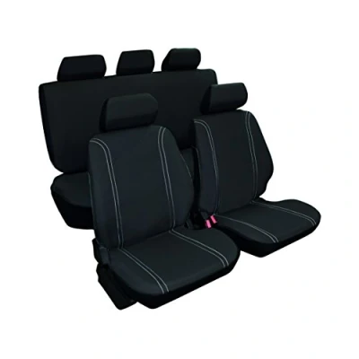 Immagine di VIP RD9 Set di coprisedili universali per Auto, Modello DUERO, Colore Nero, 9 Pezzi