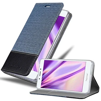 Immagine di Cadorabo Custodia Libro per Honor 6A in AZZURRO SCURO NERO con Vani di Carte, Funzione Stand e Chiusura Magnetica Portafoglio Cover Case Wallet Book Etui Protezione